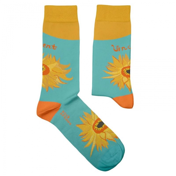 Socken Kunstwerke - van Gogh "Zwölf Sonnenblumen in einer Vase I"